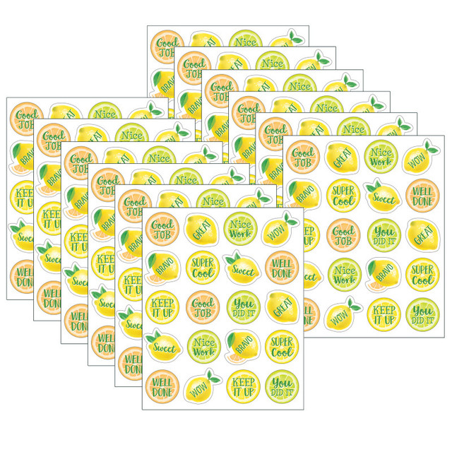 TEACHER CREATED RESOURCES Teacher Created Resources® Lemon Zest Stickers, 120 Per Pack, 12 Packs