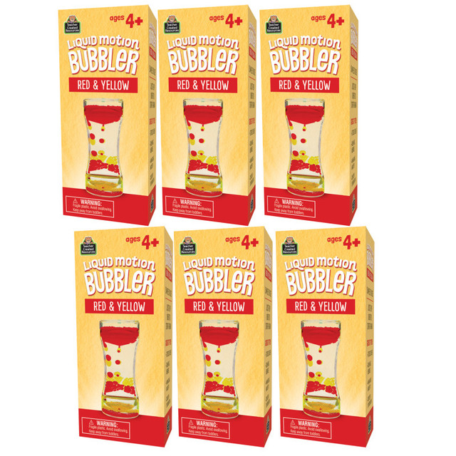 TEACHER CREATED RESOURCES Teacher Created Resources® Liquid Motion Bubbler, Red & Yellow, Pack of 6