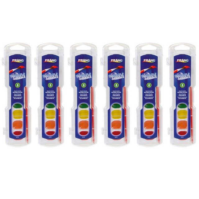 DIXON TICONDEROGA CO Prang® Semi-Moist Washable Watercolor Set, 8 Colors Per Set, 6 Sets