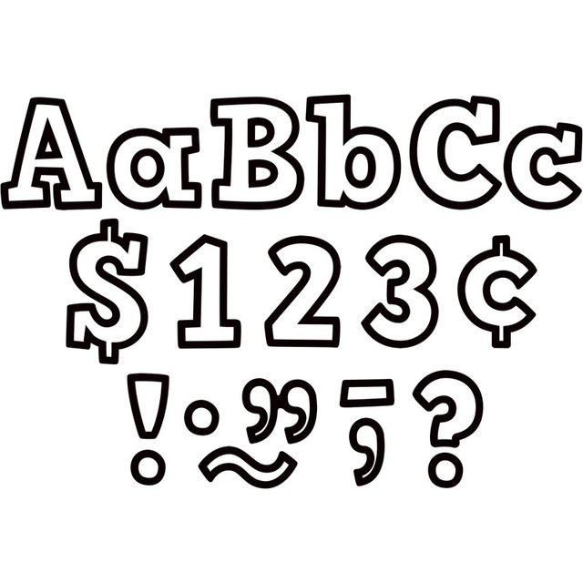 TEACHER CREATED RESOURCES Teacher Created Resources® Black & White Bold Block 4" Letters Combo Pack, Pack of 230