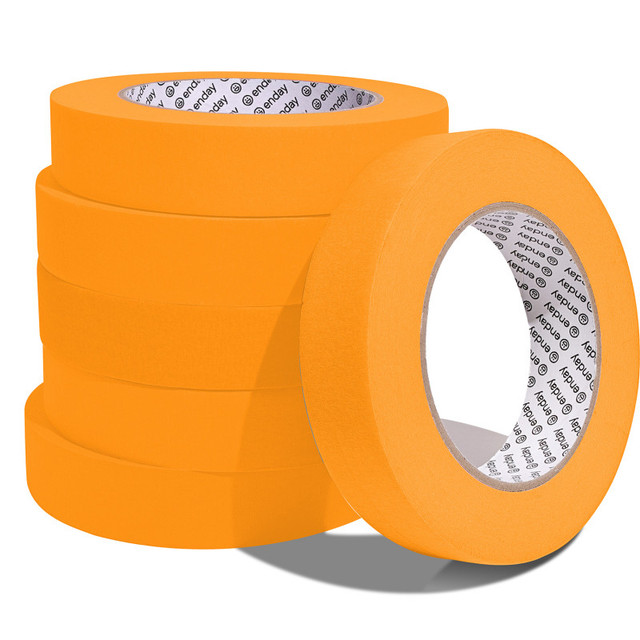 MIX N MORE enday Masking Tape, 1" x 60 Yards, Orange, Pack of 6