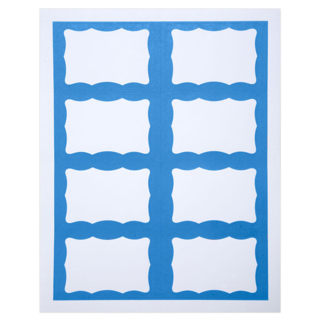 BAUMGARTENS INC SICURIX Adhesive Badges, Blue Border, Pack of 200