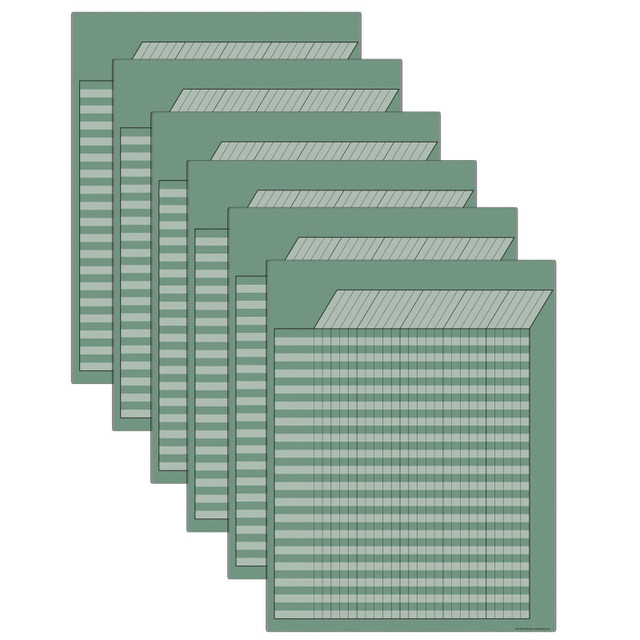 TEACHER CREATED RESOURCES Teacher Created Resources® Eucalyptus Green Incentive Write-On/Wipe-Off Chart, Pack of 6