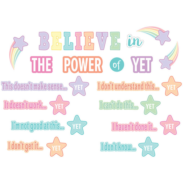 TEACHER CREATED RESOURCES Teacher Created Resources® Pastel Pop Believe in the Power of Yet Mini Bulletin Board Set