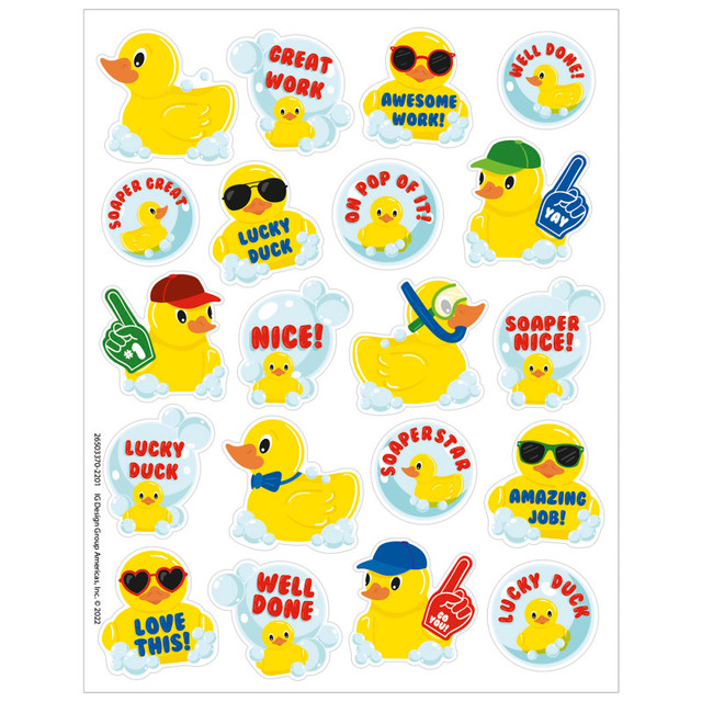 EUREKA Eureka® Rubber Duckies Bubblebath Scented Stickers, Pack of 80