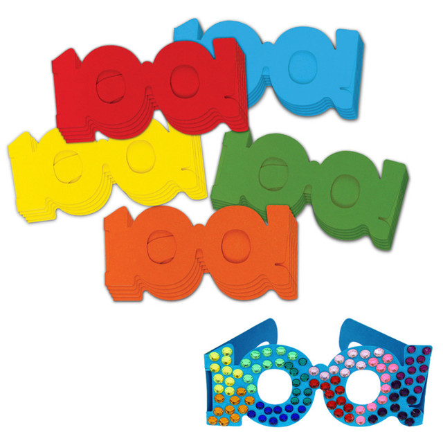 DIXON TICONDEROGA CO Creativity Street® 100 Days of School Paper Glasses, 2.5" x 16", 25 Pieces