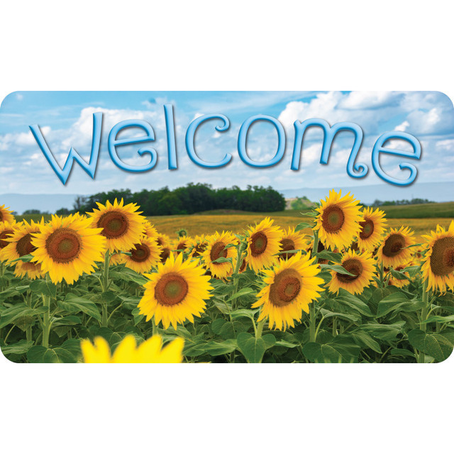 ASHLEY PRODUCTIONS Ashley Productions® The Original Fun Mat™, Welcome Mat, 18" x 30", Sunflowers Welcome