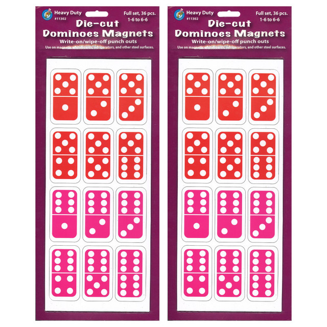 ASHLEY PRODUCTIONS Ashley Productions® Die-Cut Magnetic Dominoes, 36 Per Pack, 2 Packs