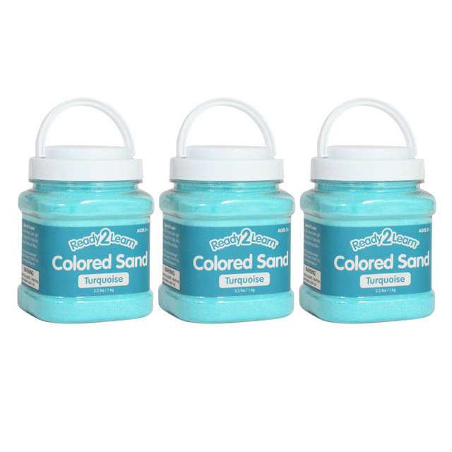 LEARNING ADVANTAGE READY 2 LEARN™ Colored Sand - Turquoise - 2.2 lb. Jar - Pack of 3