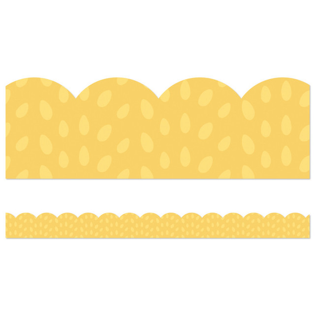 CARSON DELLOSA EDUCATION Carson Dellosa Education Grow Together Yellow with Painted Dots Scalloped Borders, 39 Feet