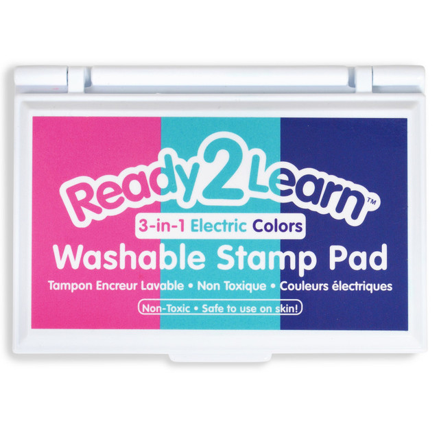 LEARNING ADVANTAGE READY 2 LEARN™ Washable Stamp Pad 3-in-1 - Electric - Pink, Purple & Turquoise
