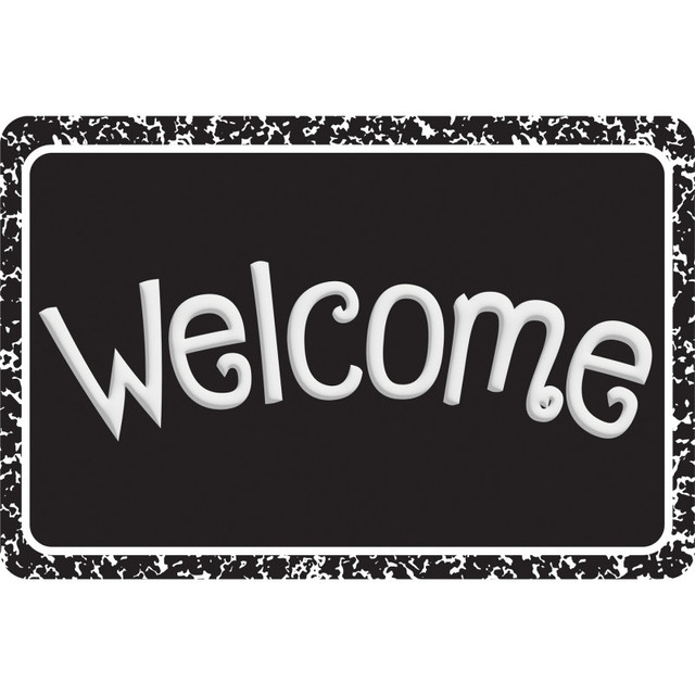 ASHLEY PRODUCTIONS Ashley Productions® The Original Fun Mat™, Welcome Mat, 15.5" x 23.5", Black Composition Welcome
