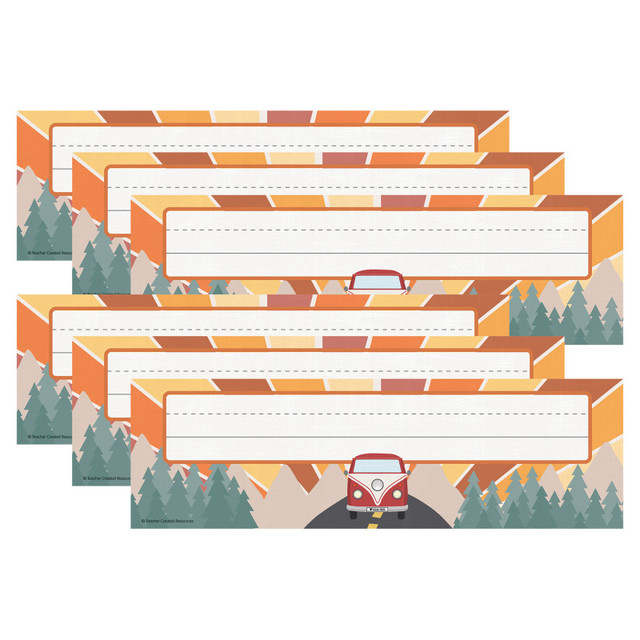 TEACHER CREATED RESOURCES Teacher Created Resources® Moving Mountains Road Trip Flat Name Plates, 36 Per Pack, 6 Packs