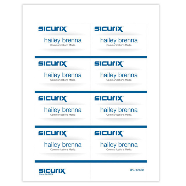 BAUMGARTENS INC SICURIX Printable Badge Inserts, 3-1/2" x 2-1/4", Pack of 56