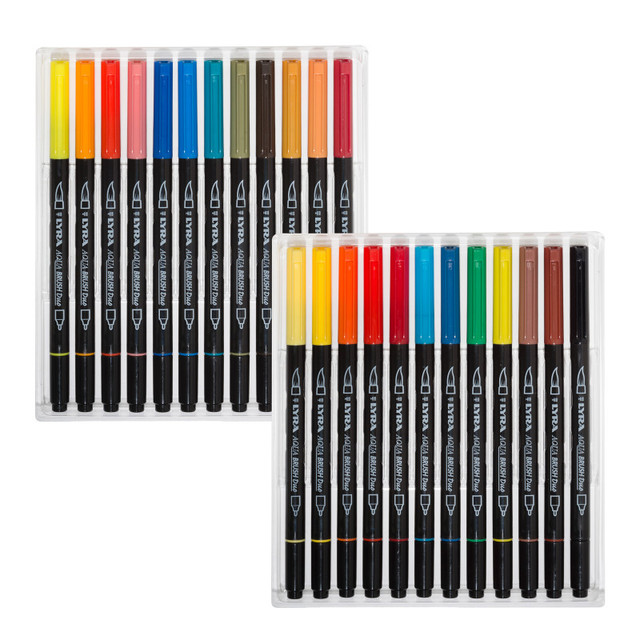 DIXON TICONDEROGA CO Lyra® Aqua Brush Duo Art Markers, 24 Colors