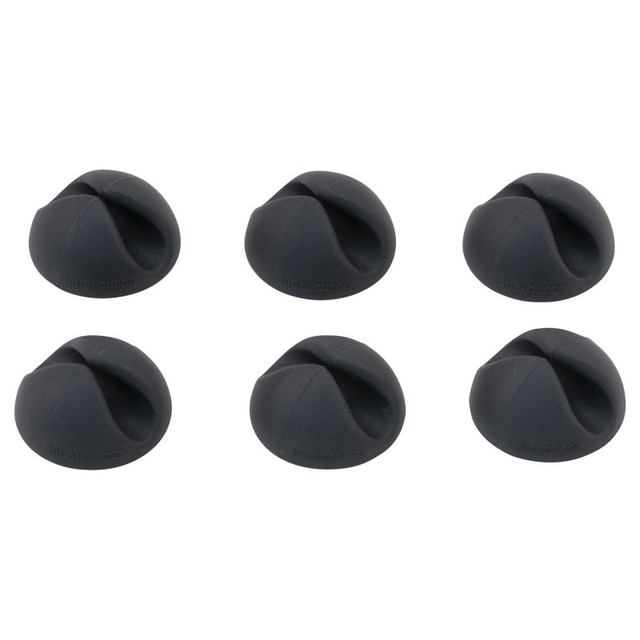 ADVANTUS Bluelounge® Cabledrops Cord Management, Black, Pack of 6