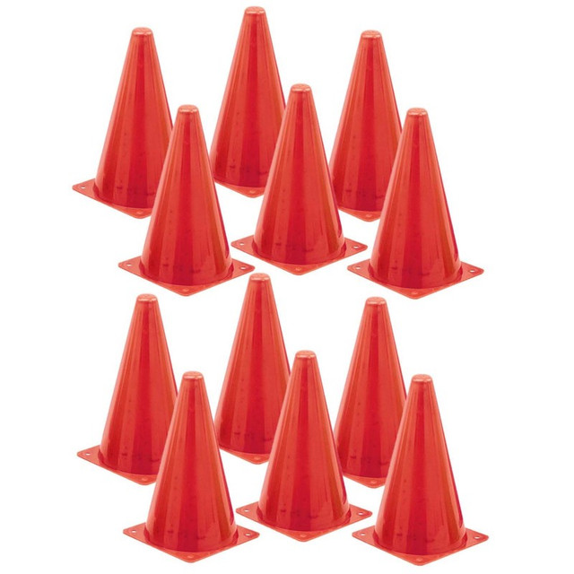 CHAMPION SPORTS Champion Sports Hi-Visibility 9" Safety Cone, Pack of 12
