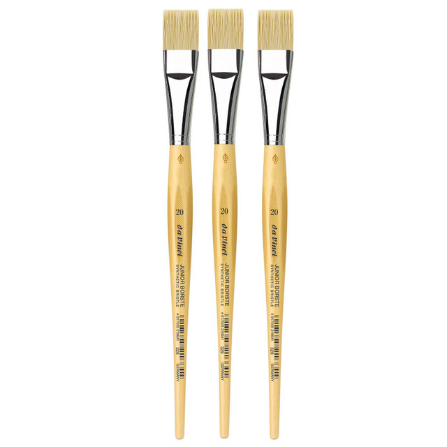 GREGORY DANIELS FINE ARTS INC da Vinci JUNIOR BORSTE Synthetic Student Brush, Synthetic, Tempera, Flat, Series 329, Size 20, Pack of 3