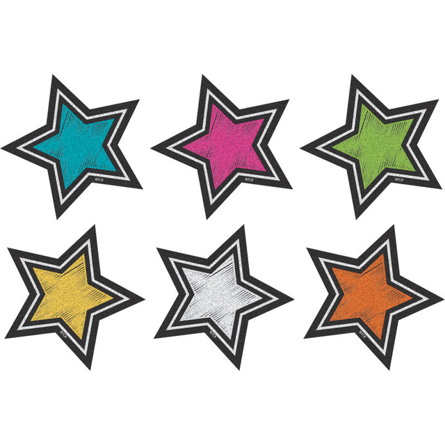 TEACHER CREATED RESOURCES Teacher Created Resources® Chalkboard Brights Stars Mini Accents, Pack of 36