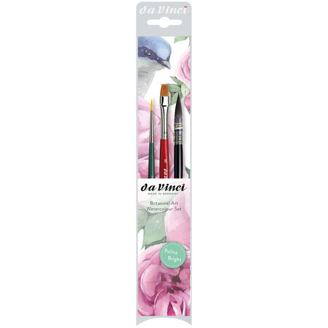 GREGORY DANIELS FINE ARTS INC da Vinci CASANEO, NOVA & COSMOTOP-SPIN Botanical Art Brush Set, Synthetic, Watercolor, Assorted, 3 Brush Set