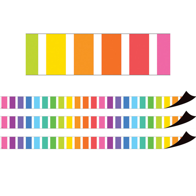 TEACHER CREATED RESOURCES Teacher Created Resources® Colorful Stripes Magnetic Border, 24 Feet Per Pack, 3 Packs