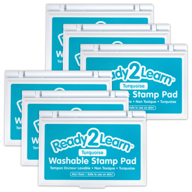 LEARNING ADVANTAGE READY 2 LEARN™ Washable Stamp Pad - Turquoise - Pack of 6