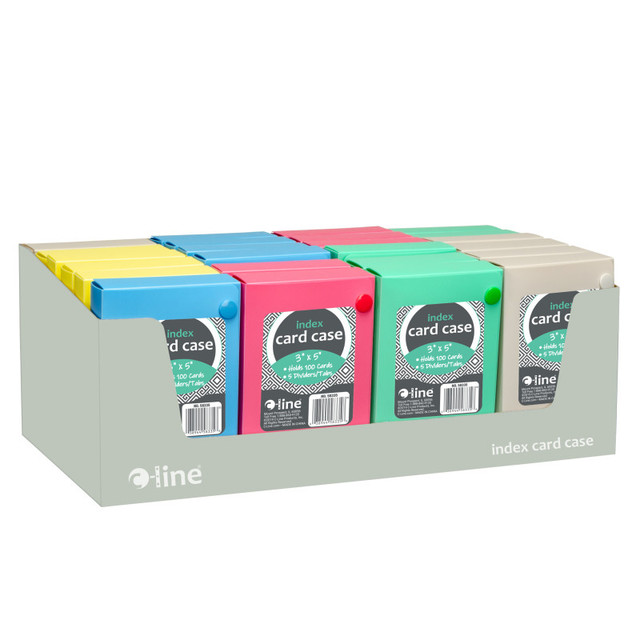 C-LINE PRODUCTS INC C-Line® Index Card Case, 3" x 5", Assorted, Pack of 24