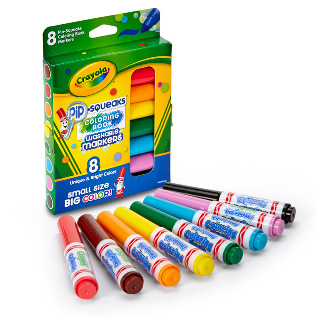 CRAYOLA LLC Crayola® Pip Squeaks Washable Coloring Book Markers, Pack of 8
