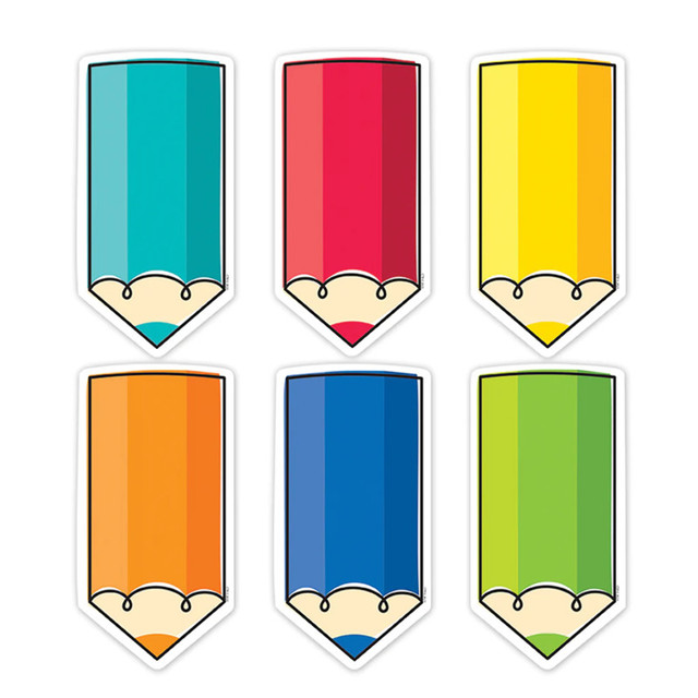 CREATIVE TEACHING PRESS Creative Teaching Press® Core Decor Colorful Doodle Pencils 6 Inch Designer Cut-Outs, Pack of 72