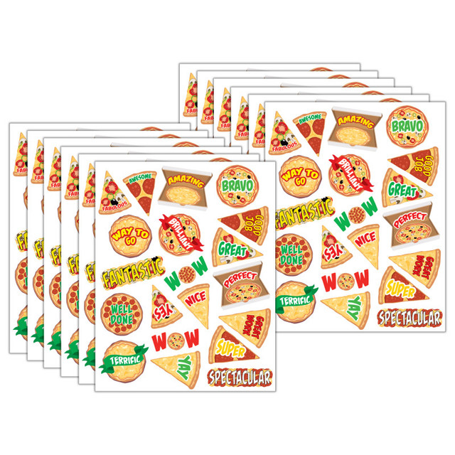 TEACHER CREATED RESOURCES Teacher Created Resources® Pizza Stickers, 120 Per Pack, 12 Packs