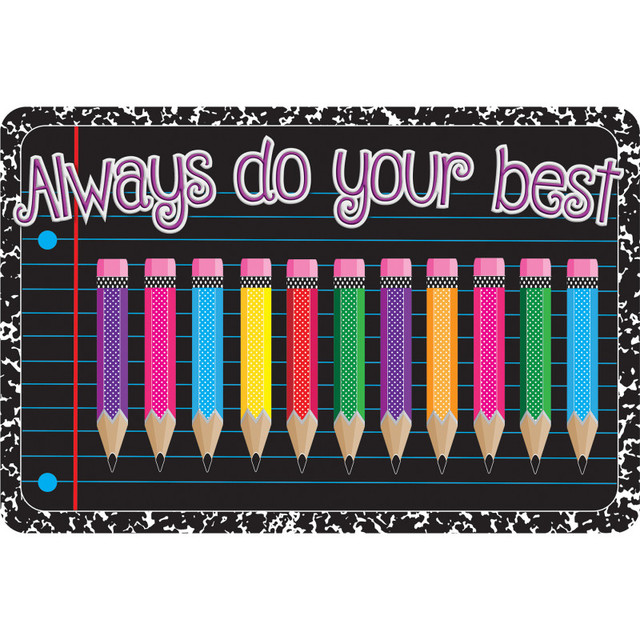 ASHLEY PRODUCTIONS Ashley Productions® The Original Fun Mat™, Welcome Mat, 15.5" x 23.5", Always Do Your Best Welcome