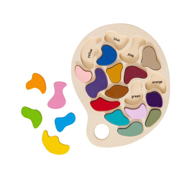LEARNING ADVANTAGE The Freckled Frog Artist Palette Puzzle - Wooden Puzzle