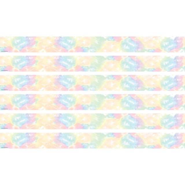 TEACHER CREATED RESOURCES Teacher Created Resources® Pastel Pop Tie-Dye Straight Border Trim, 35 Feet Per Pack, 6 Packs