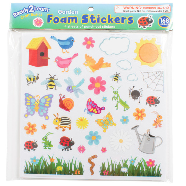 LEARNING ADVANTAGE READY 2 LEARN™ Foam Stickers, Garden, Pack of 168