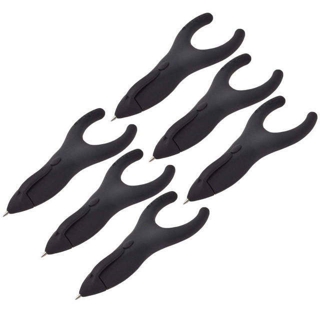 BAUMGARTENS INC PenAgain Ergo-Sof Retractable Ballpoint Pen, Black, Black Ink, Pack of 6