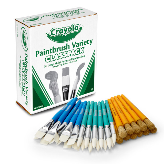 CRAYOLA LLC Crayola® Large Variety Paint Brushes Classpack®, 36 Brushes