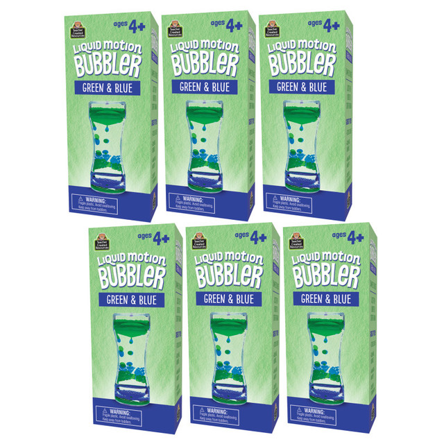 TEACHER CREATED RESOURCES Teacher Created Resources® Liquid Motion Bubbler, Green & Blue, Pack of 6