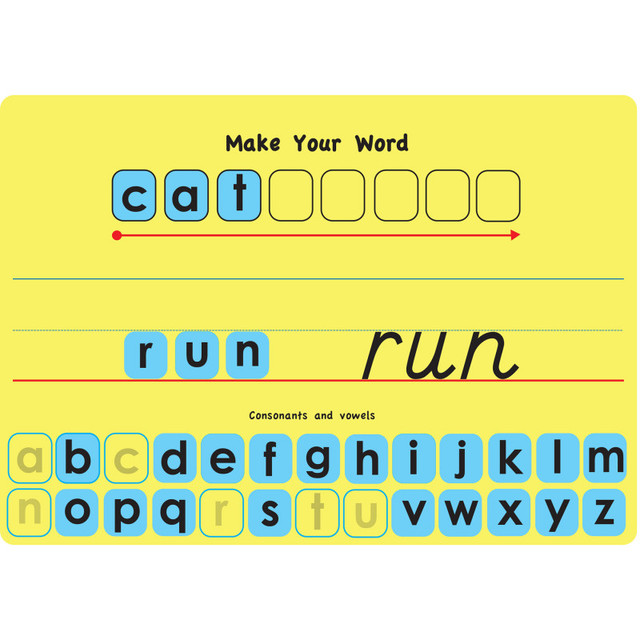 ASHLEY PRODUCTIONS Smart Poly® Touch-Stik™ Phonics Tiles & Mat, Make Your Word Set, 104 Tiles