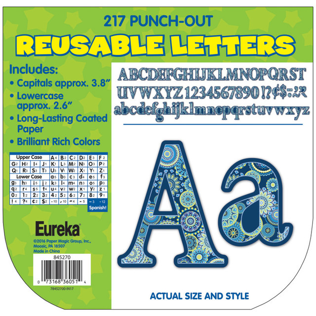 EUREKA Eureka® Blue Harmony Circle Letters Deco Letters, 217 Characters