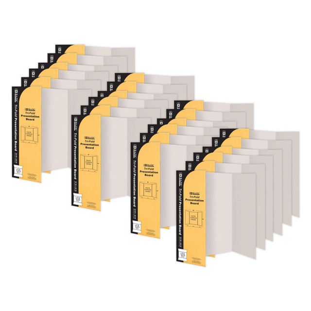BAZIC PRODUCTS BAZIC Products® Tri-Fold Corrugated Presentation Board, 36" x 48", White, Pack of 24