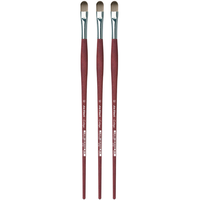 GREGORY DANIELS FINE ARTS INC da Vinci COLLEGE Student Brush, Synthetic, Acrylic & Oil, Filbert, Series 8750, Size 12, Pack of 3