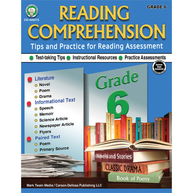 CARSON DELLOSA EDUCATION Mark Twain Media Reading Comprehension, Grade 6