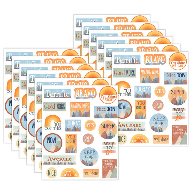 TEACHER CREATED RESOURCES Teacher Created Resources® Moving Mountains Stickers, 120 Per Pack, 12 Packs