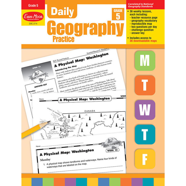 EVAN-MOOR Evan-Moor Educational Publishers Daily Geography Practice Book, Teacher's Edition, Grade 5