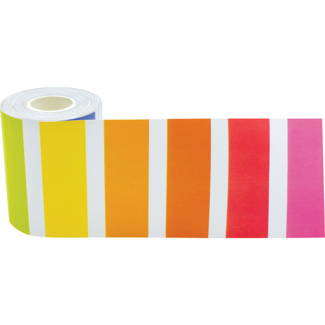 TEACHER CREATED RESOURCES Teacher Created Resources® Colorful Stripes Straight Rolled Border Trim, 50 Feet