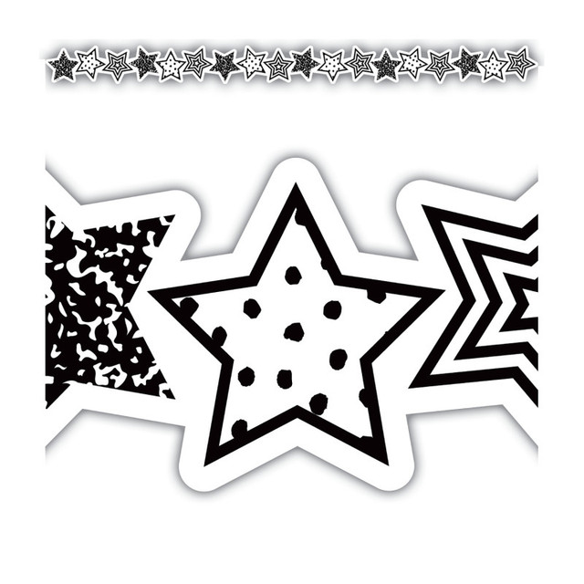 TEACHER CREATED RESOURCES Teacher Created Resources® Black and White Stars Die-Cut Border Trim, 35 Feet