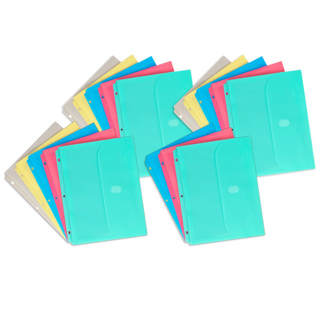C-LINE PRODUCTS INC C-Line® Binder Pocket, Side Loading, Assorted, Pack of 18
