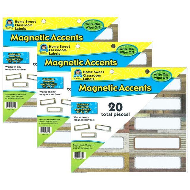TEACHER CREATED RESOURCES Teacher Created Resources® Home Sweet Classroom Labels Magnetic Accents, 20 Per Pack, 3 Packs