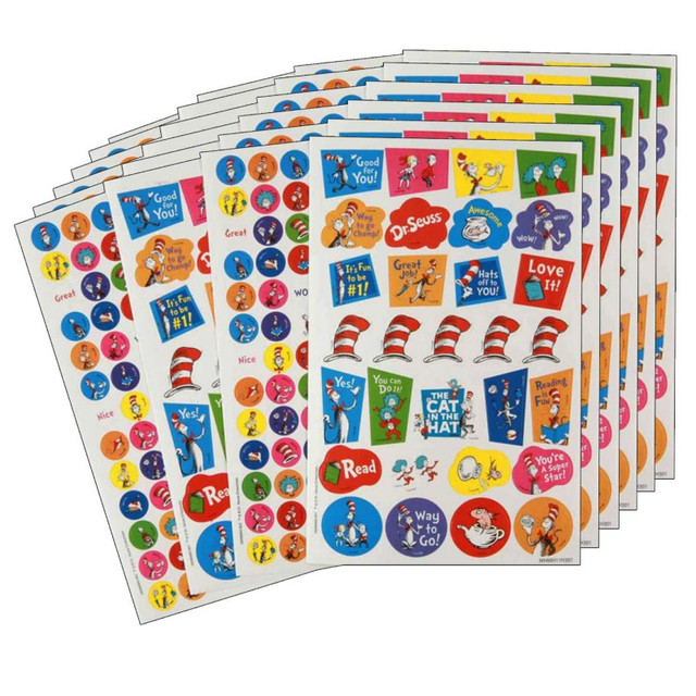 EUREKA Eureka® Cat in the Hat™ Sticker Book, 536 Stickers Per Book, Pack of 6