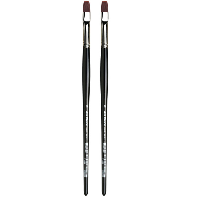 GREGORY DANIELS FINE ARTS INC da Vinci TOP-ACRYL Bright Red-Brown Brush, Synthetic, Acrylic & Oil, Flat, Series 7185K, Size 8, Pack of 2